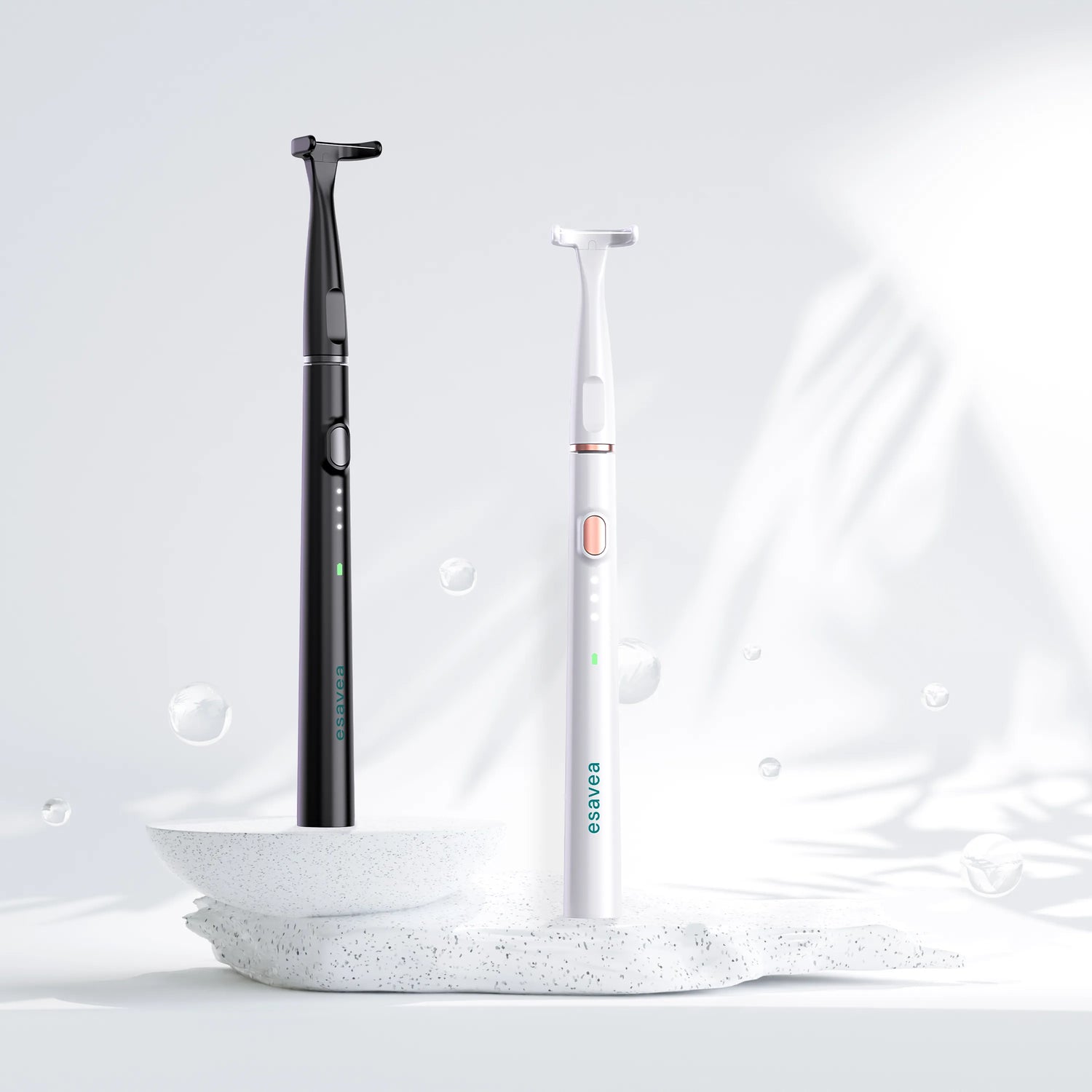 esaflosser One elektrische Zahnseide in elegantem Schwarz und Weiß – ersetzt Zahnseide und Munddusche für sauberes Mundgefühl
