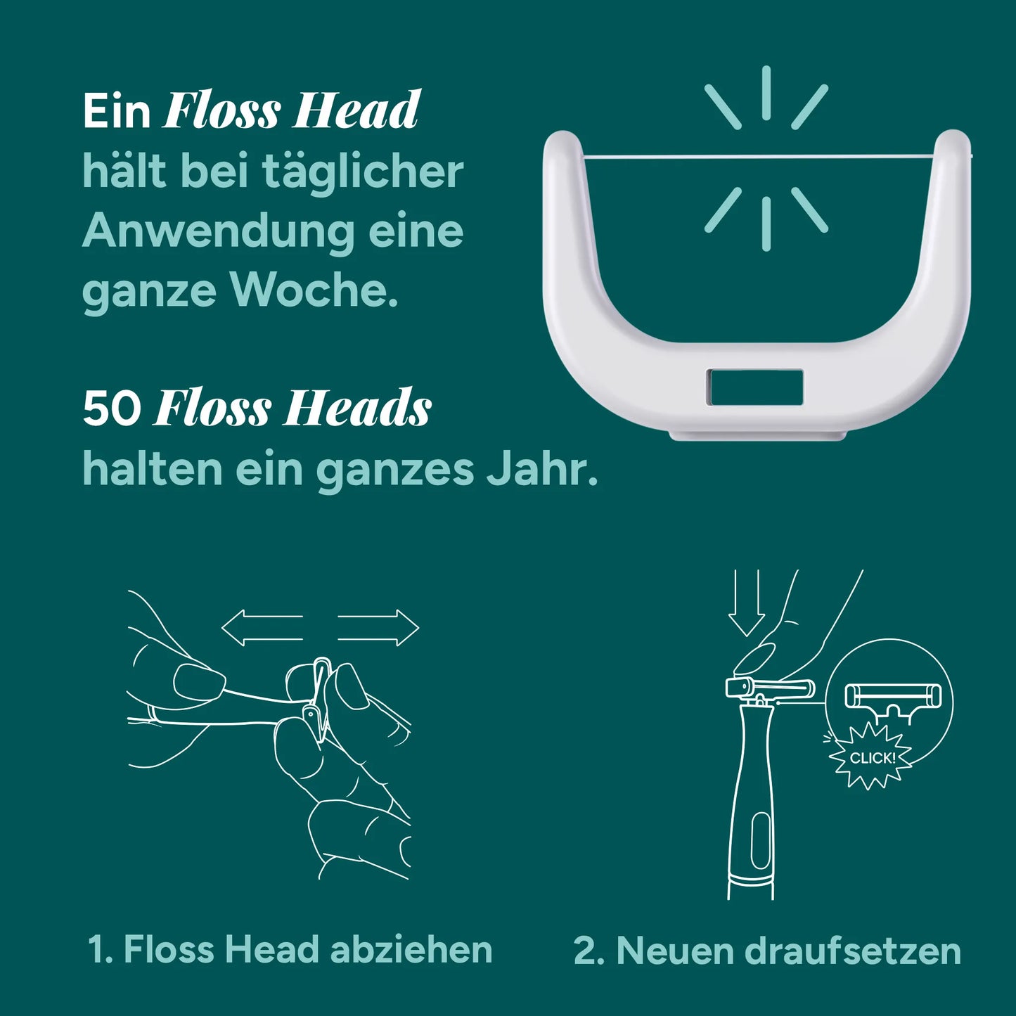 Floss Heads – Ersatzköpfe für elektrische Zahnseide esaflosser One