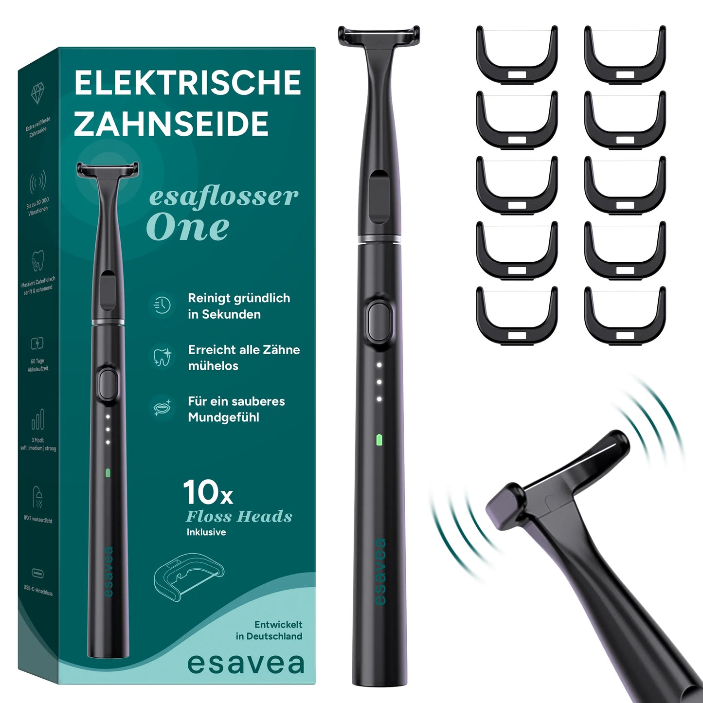esaflosser One – Elektrische Zahnseide für sanftes Reinigen der Zahnzwischenräume