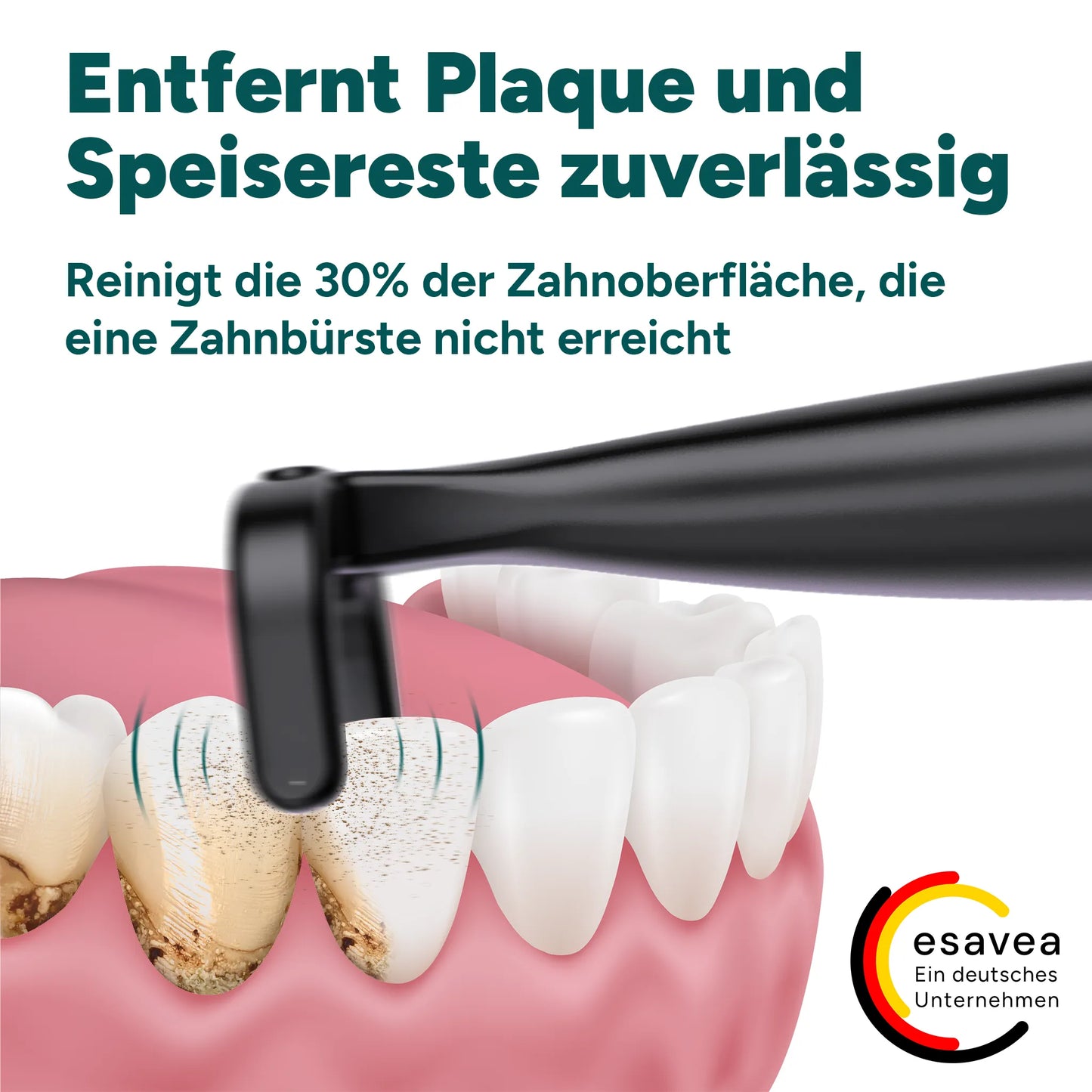esaflosser One elektrische Zahnseide im Einsatz – Zahnbelag und entfernen und Speisereste zuverlässig beseitigen für spürbar saubere Zähne