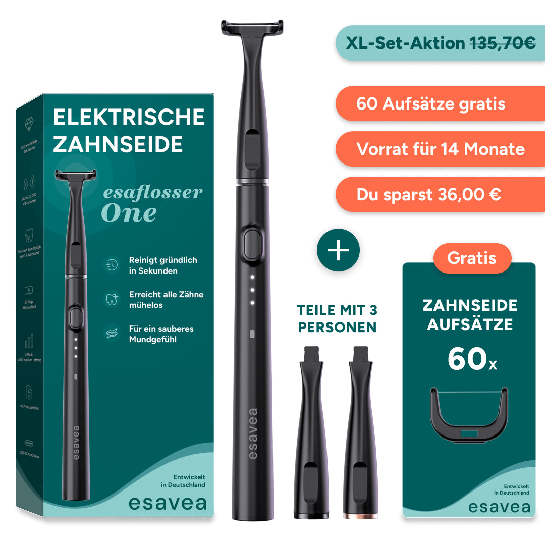 Elektrische Zahnseide XL-Set inkl. 60 Aufsätzen