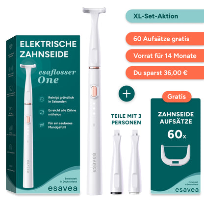 Elektrische Zahnseide XL-Set inkl. 60 Aufsätzen