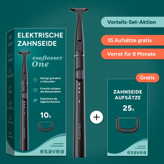 Elektrische Zahnseide Vorteils-Set inkl. 35 Aufsätzen