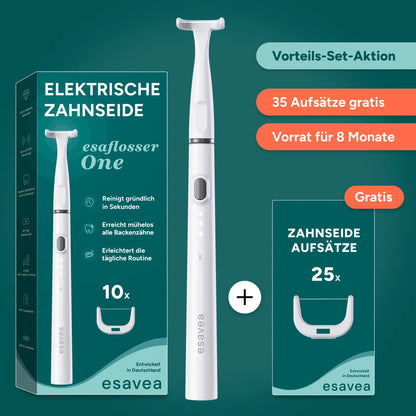 Elektrische Zahnseide Vorteils-Set inkl. 35 Aufsätzen