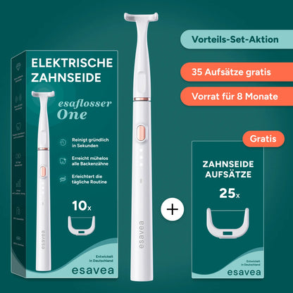 Elektrische Zahnseide Vorteils-Set inkl. 35 Aufsätzen