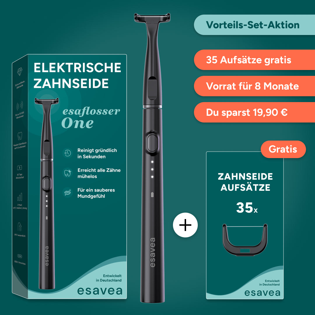 Elektrische Zahnseide Vorteils-Set inkl. 35 Aufsätzen