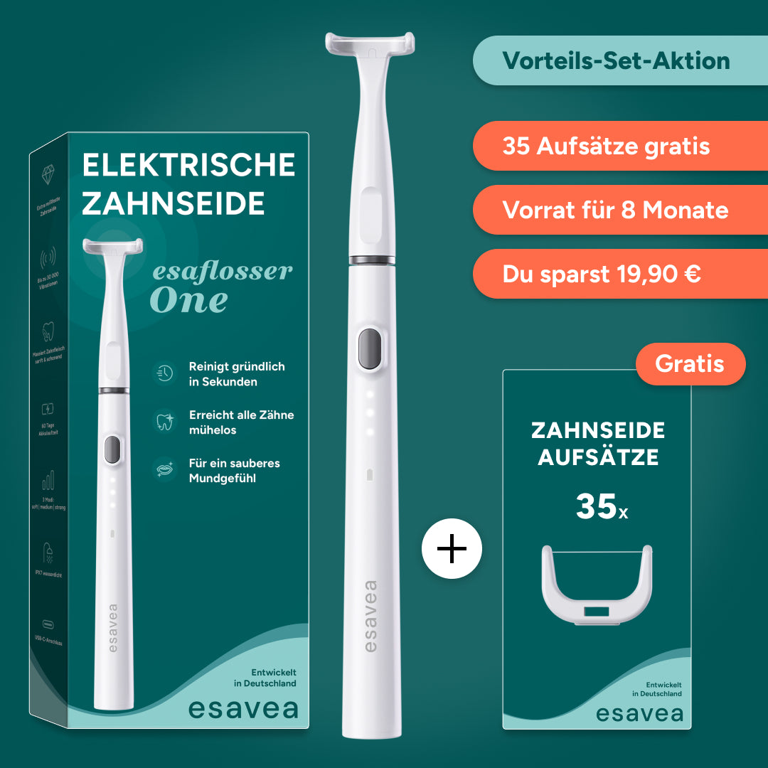Elektrische Zahnseide Vorteils-Set inkl. 35 Aufsätzen