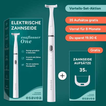 Elektrische Zahnseide Vorteils-Set inkl. 35 Aufsätzen