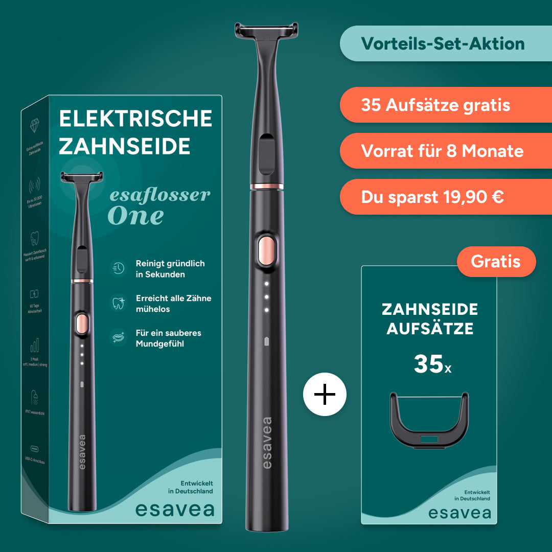 Elektrische Zahnseide Vorteils-Set inkl. 35 Aufsätzen