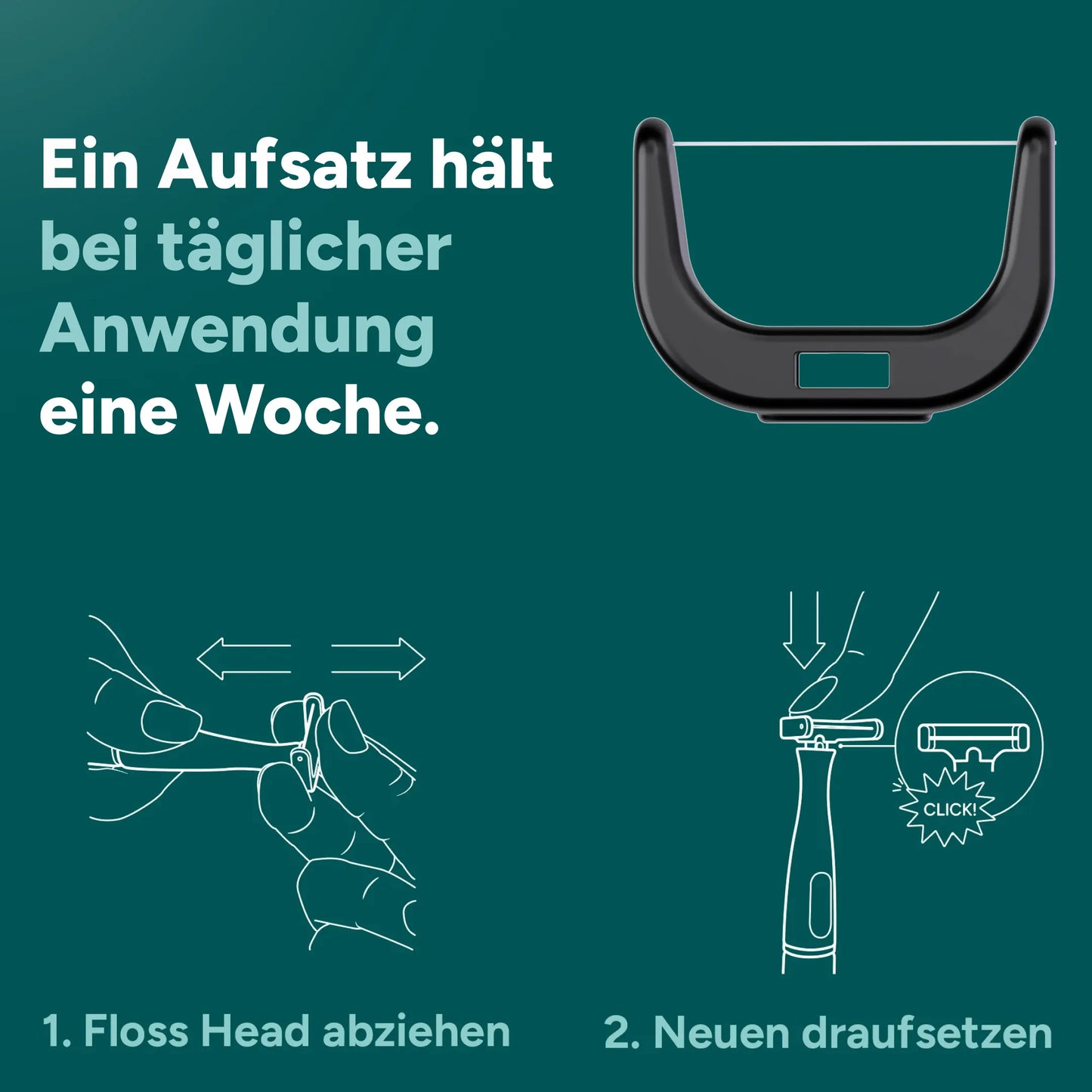 Elektrische Zahnseide XL-Set inkl. 60 Aufsätzen