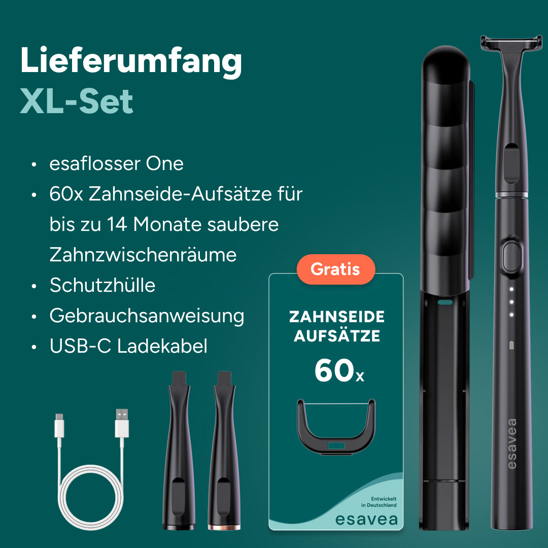 Elektrische Zahnseide XL-Set inkl. 60 Aufsätzen