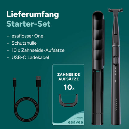 esaflosser One – Elektrische Zahnseide inkl. 10 Aufsätzen