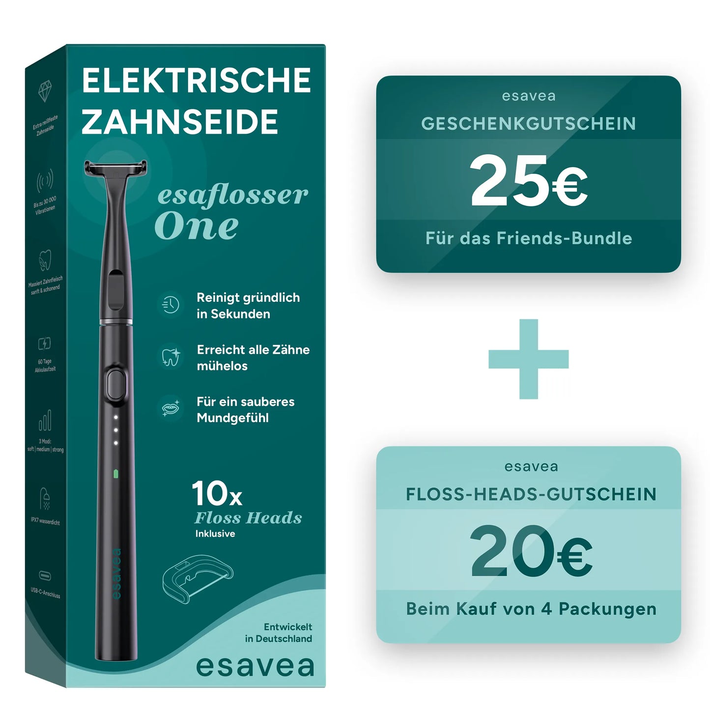 VIP-BUNDLE inkl. esaflosser One + 25€ Gutschein + 20€ VIP Gutschein für Floss Heads