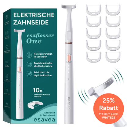esaflosser One – Elektrische Zahnseide inkl. 10 Aufsätzen
