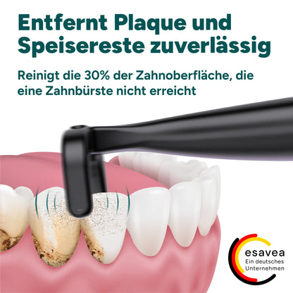 esaflosser One elektrische Zahnseide im Einsatz – Zahnbelag und entfernen und Speisereste zuverlässig beseitigen für spürbar saubere Zähne